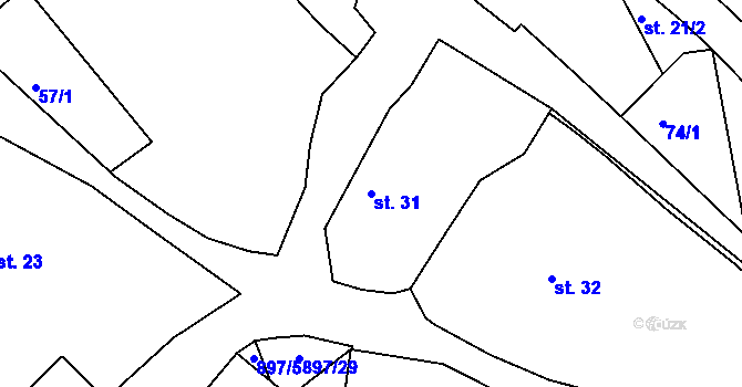 Parcela st. 31 v KÚ Svučice, Katastrální mapa