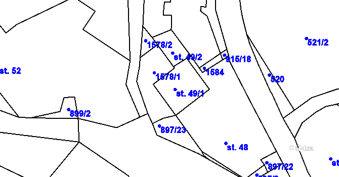 Parcela st. 49 v KÚ Svučice, Katastrální mapa