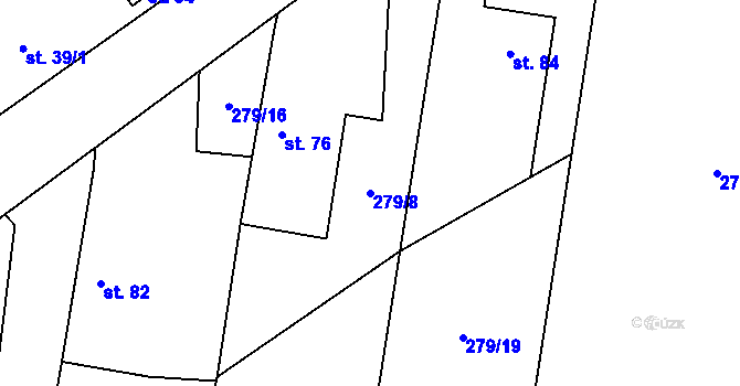 Parcela st. 279/8 v KÚ Sýčina, Katastrální mapa