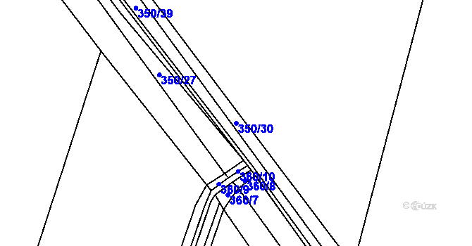Parcela st. 350/30 v KÚ Sýčina, Katastrální mapa