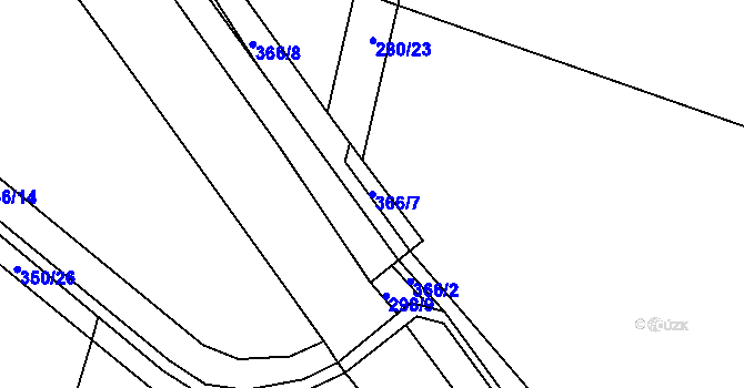 Parcela st. 366/7 v KÚ Sýčina, Katastrální mapa