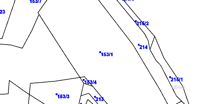 Parcela st. 153/1 v KÚ Lažany u Sychrova, Katastrální mapa