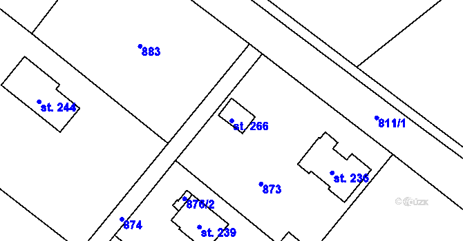 Parcela st. 266 v KÚ Paceřice, Katastrální mapa