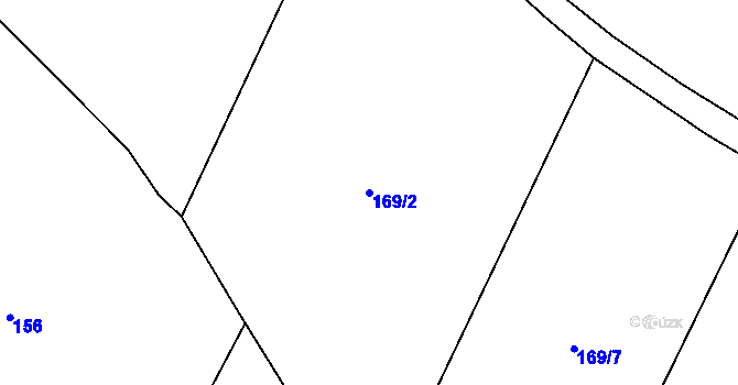 Parcela st. 169/2 v KÚ Paceřice, Katastrální mapa