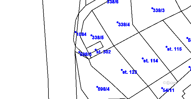 Parcela st. 302 v KÚ Paceřice, Katastrální mapa