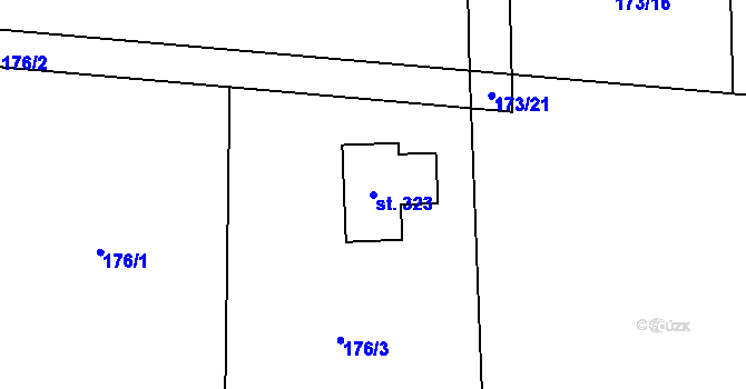 Parcela st. 323 v KÚ Paceřice, Katastrální mapa