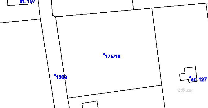 Parcela st. 175/18 v KÚ Radimovice u Sychrova, Katastrální mapa