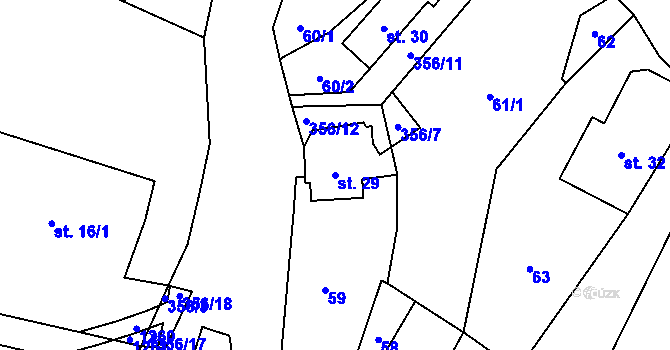Parcela st. 29 v KÚ Žďárek u Sychrova, Katastrální mapa