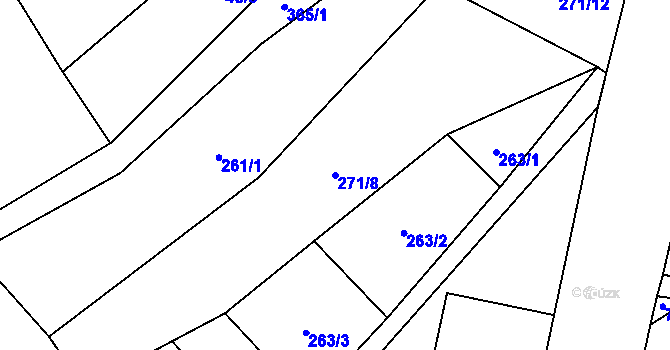 Parcela st. 271/8 v KÚ Žďárek u Sychrova, Katastrální mapa