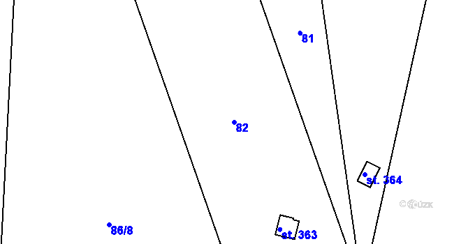 Parcela st. 82 v KÚ Sýkořice, Katastrální mapa