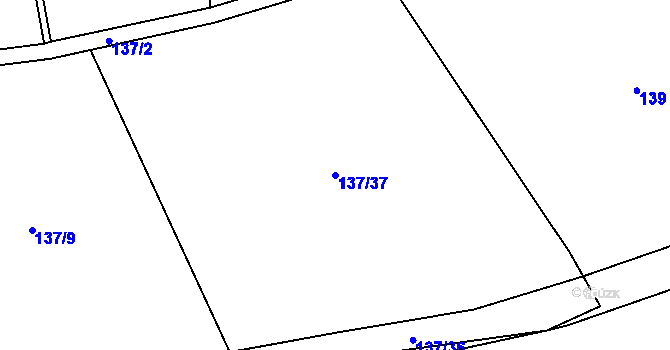 Parcela st. 137/37 v KÚ Sýkořice, Katastrální mapa