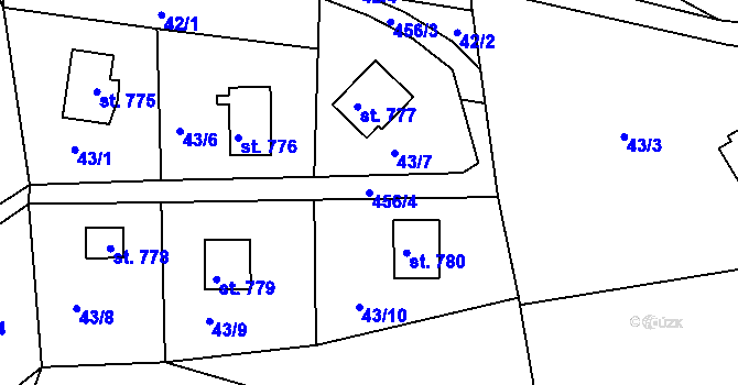 Parcela st. 456/4 v KÚ Sýkořice, Katastrální mapa