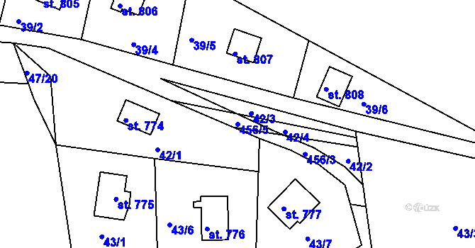 Parcela st. 456/5 v KÚ Sýkořice, Katastrální mapa