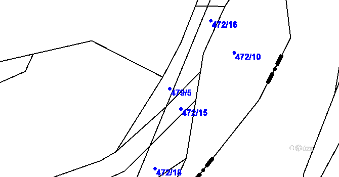 Parcela st. 479/5 v KÚ Sýkořice, Katastrální mapa