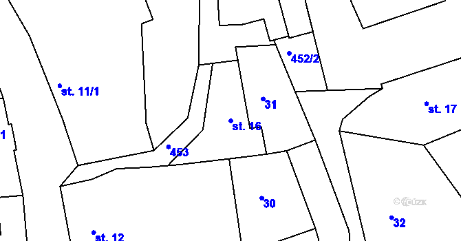 Parcela st. 16 v KÚ Sýkořice, Katastrální mapa