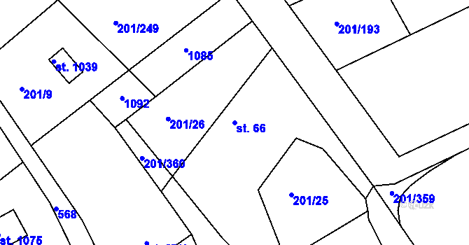 Parcela st. 66 v KÚ Sýkořice, Katastrální mapa