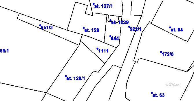 Parcela st. 129/2 v KÚ Sýkořice, Katastrální mapa