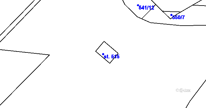 Parcela st. 515 v KÚ Sýkořice, Katastrální mapa