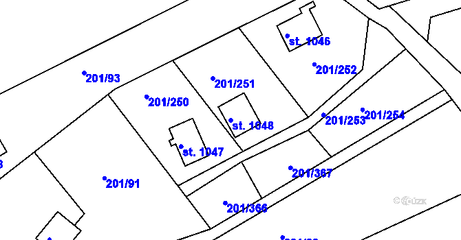 Parcela st. 1048 v KÚ Sýkořice, Katastrální mapa