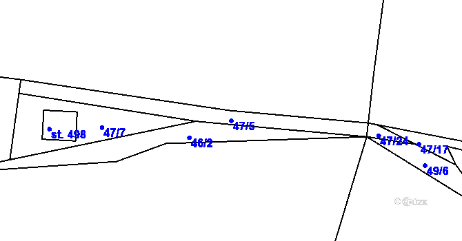 Parcela st. 47/5 v KÚ Sýkořice, Katastrální mapa