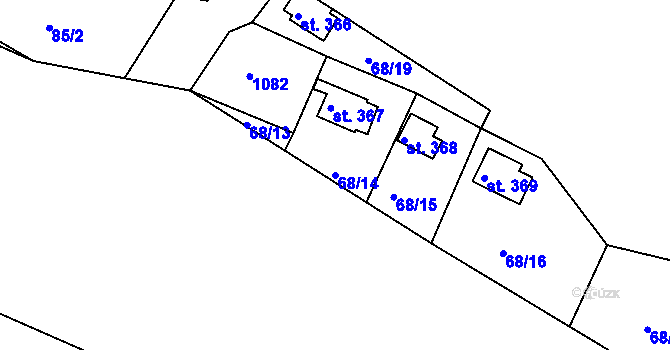 Parcela st. 68/14 v KÚ Sýkořice, Katastrální mapa