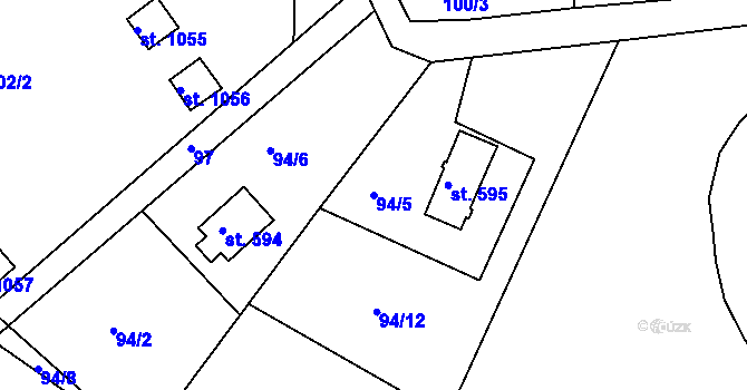 Parcela st. 94/5 v KÚ Sýkořice, Katastrální mapa