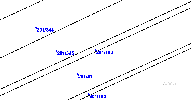 Parcela st. 201/180 v KÚ Sýkořice, Katastrální mapa