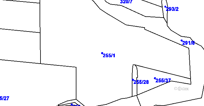 Parcela st. 255/1 v KÚ Sýkořice, Katastrální mapa