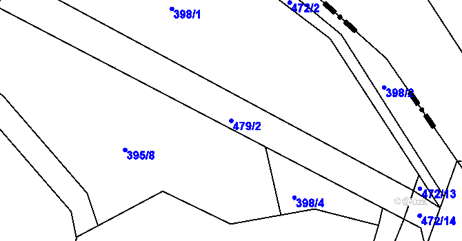 Parcela st. 479/2 v KÚ Sýkořice, Katastrální mapa