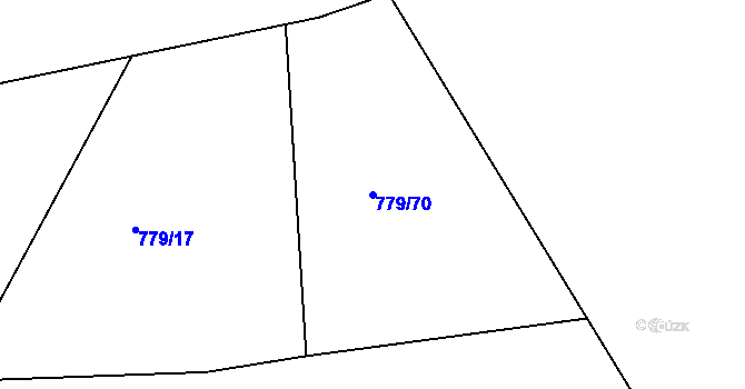 Parcela st. 779/70 v KÚ Sýkořice, Katastrální mapa