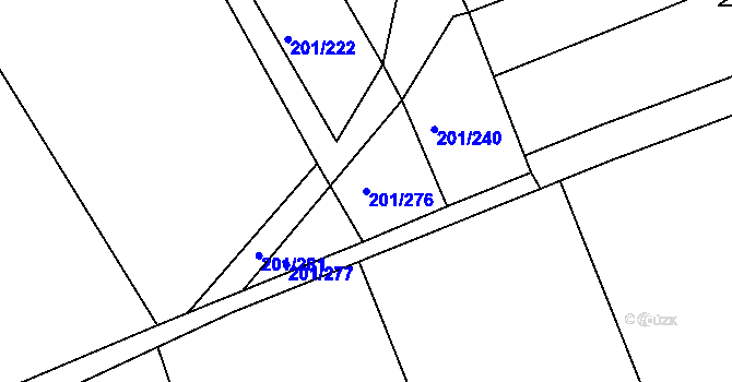 Parcela st. 201/276 v KÚ Sýkořice, Katastrální mapa
