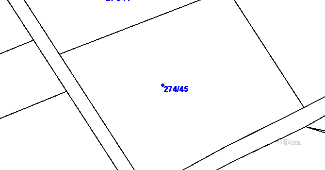 Parcela st. 274/45 v KÚ Sýkořice, Katastrální mapa