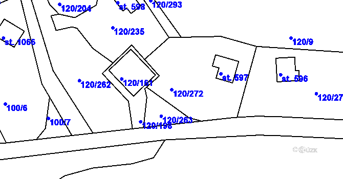 Parcela st. 120/272 v KÚ Sýkořice, Katastrální mapa