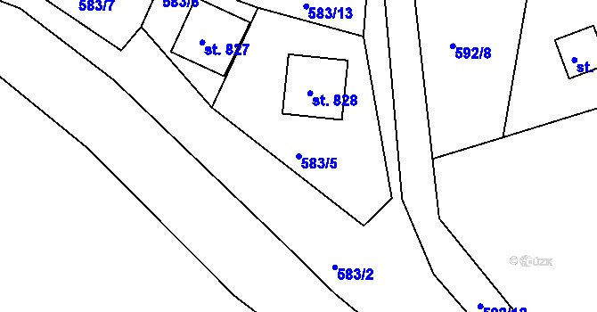 Parcela st. 583/5 v KÚ Sýkořice, Katastrální mapa
