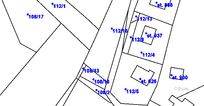 Parcela st. 112/30 v KÚ Sýkořice, Katastrální mapa