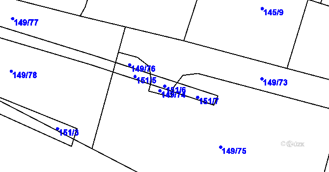 Parcela st. 151/6 v KÚ Sýkořice, Katastrální mapa