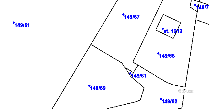 Parcela st. 149/80 v KÚ Sýkořice, Katastrální mapa