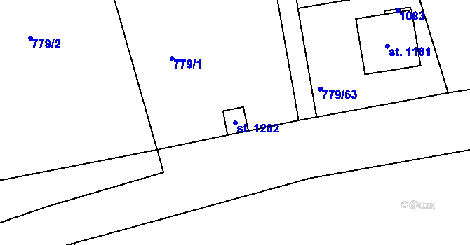 Parcela st. 1262 v KÚ Sýkořice, Katastrální mapa