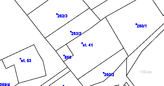 Parcela st. 41 v KÚ Synalov, Katastrální mapa