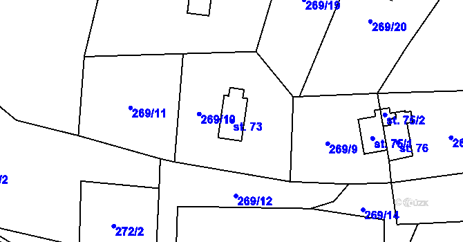Parcela st. 73 v KÚ Synalov, Katastrální mapa