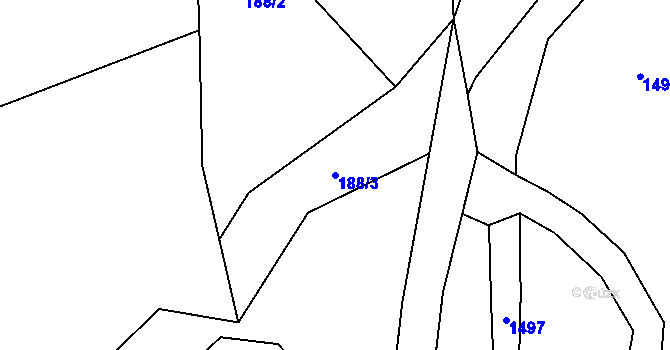 Parcela st. 188/3 v KÚ Synalov, Katastrální mapa