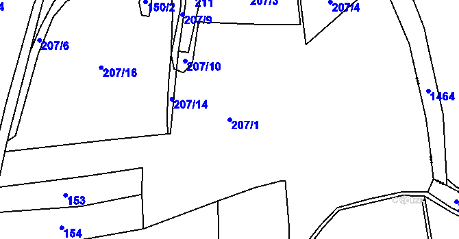 Parcela st. 207/1 v KÚ Synalov, Katastrální mapa