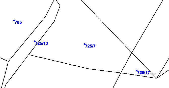 Parcela st. 725/7 v KÚ Synalov, Katastrální mapa
