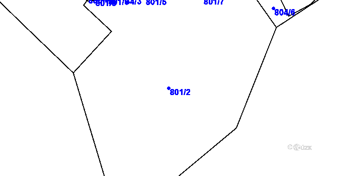 Parcela st. 801/2 v KÚ Synalov, Katastrální mapa