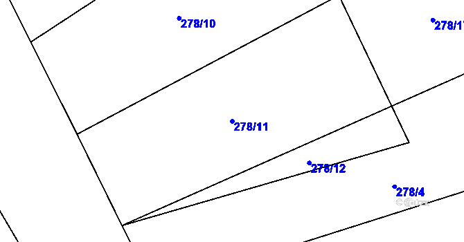 Parcela st. 278/11 v KÚ Synalov, Katastrální mapa