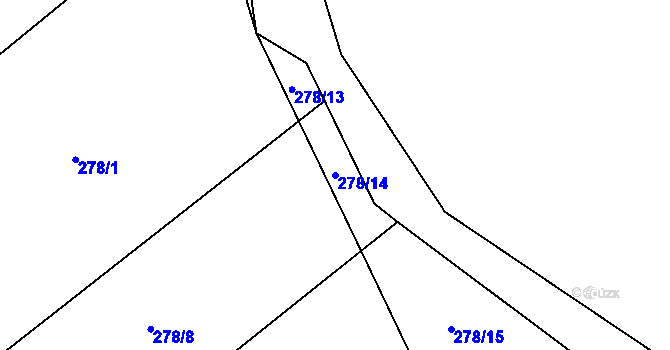 Parcela st. 278/14 v KÚ Synalov, Katastrální mapa