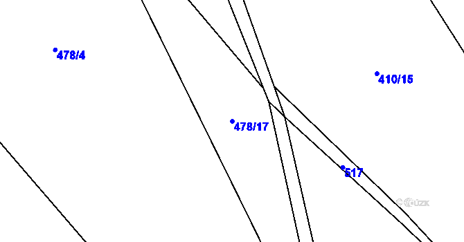 Parcela st. 478/17 v KÚ Synalov, Katastrální mapa