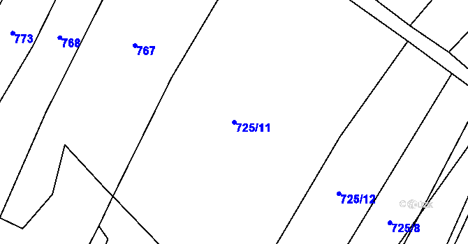 Parcela st. 725/11 v KÚ Synalov, Katastrální mapa
