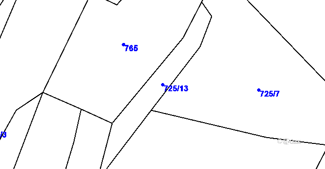 Parcela st. 725/13 v KÚ Synalov, Katastrální mapa