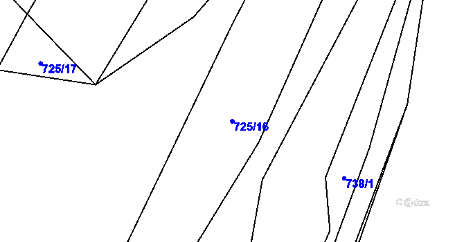 Parcela st. 725/16 v KÚ Synalov, Katastrální mapa